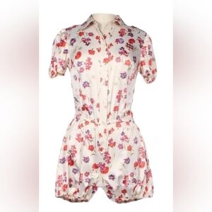 New Fiorrucci Cream Floral Romper Women's Size 8 us